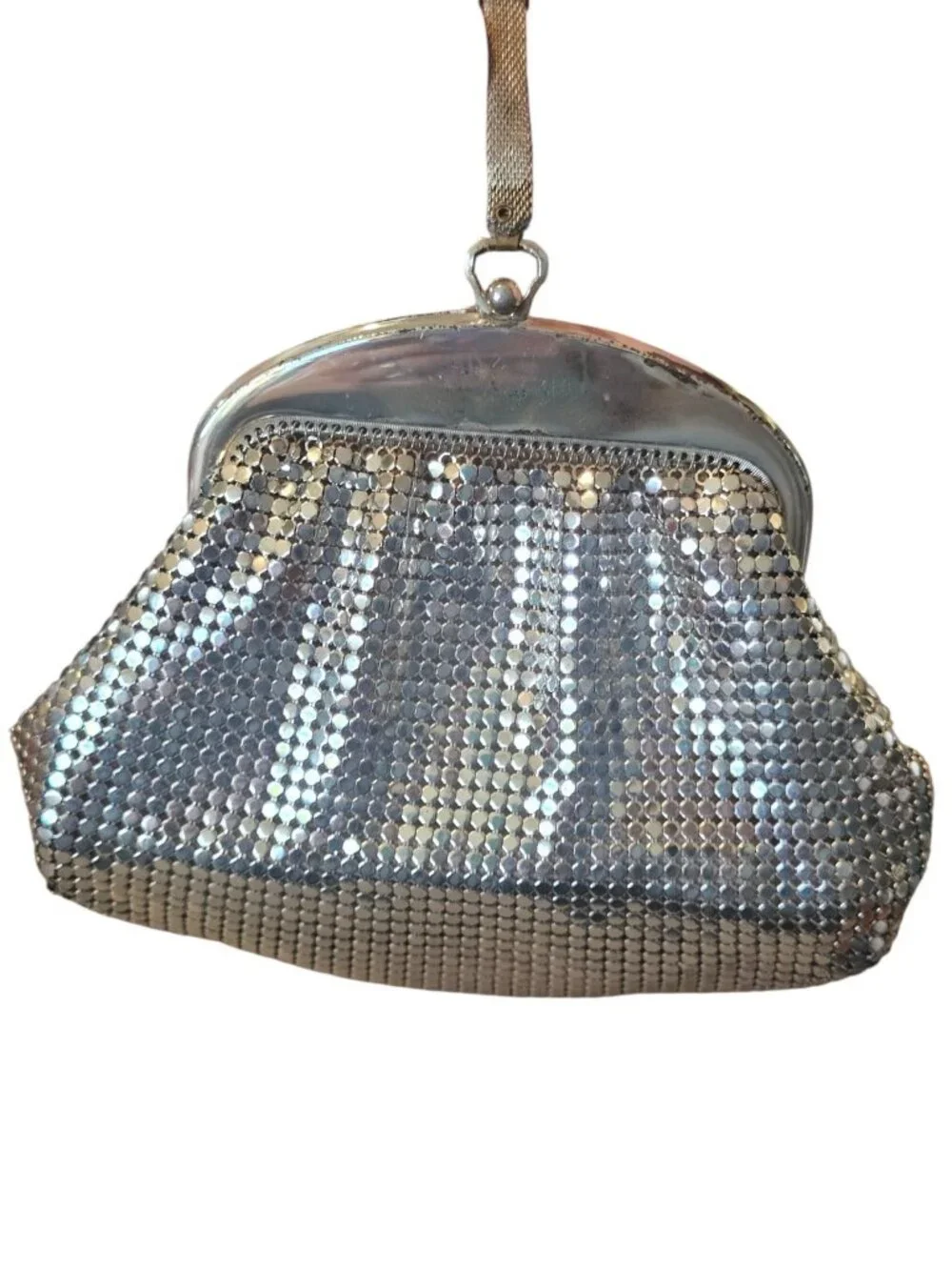 VTG 1940s Whiting And Davis Silver Mesh Coin Purse Evening Bag Clutch